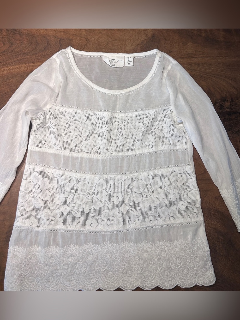 H&M Label of Graded Goods Romantic Lace Cotton Blouse